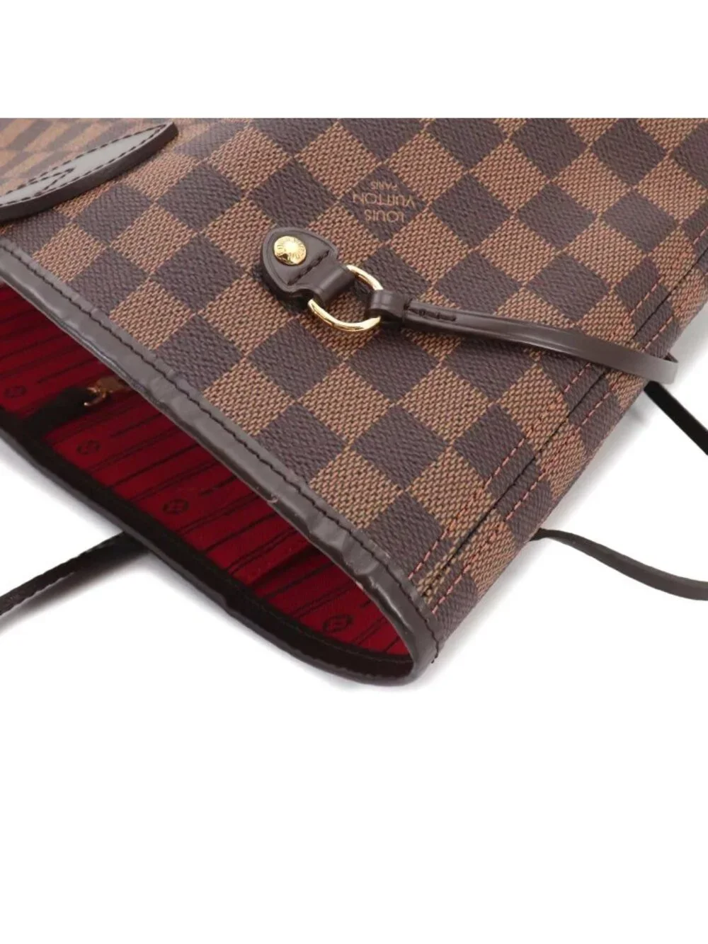 Louis Vuitton Damier Neverfull MM Tote Ebene Cerise Brown